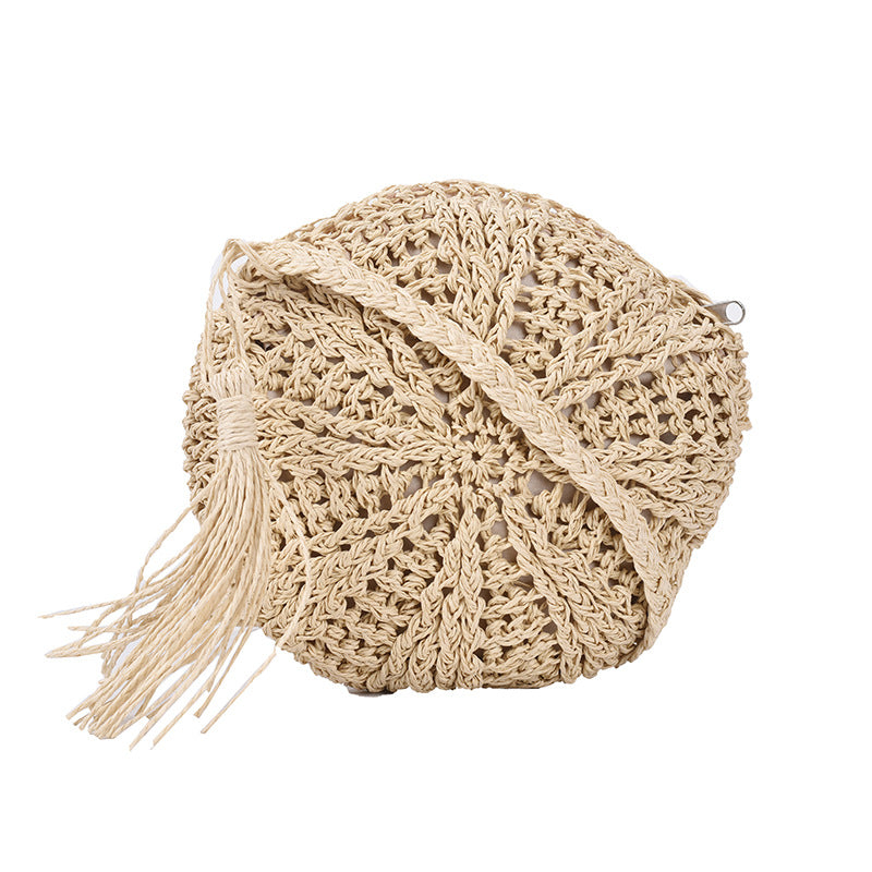 Women Fashion Straw Handmade Woven Summer Vacation Beach Small Crossbody Bags