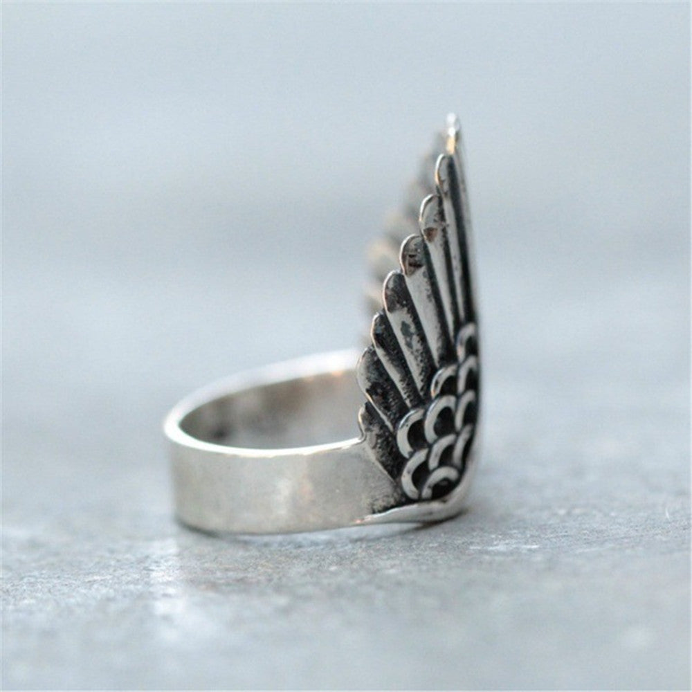 Angel wings ring black angel wings