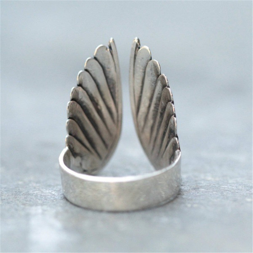 Angel wings ring black angel wings