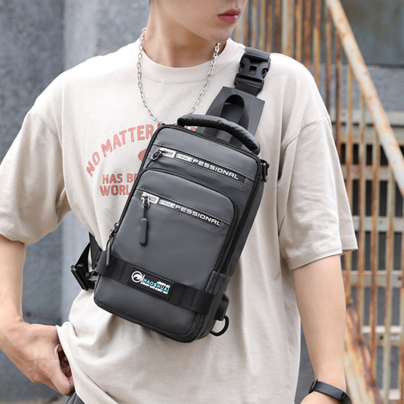 Multifunction Bags For Men Nylon Backpack Crossbody Shoulder Bag With USB Charging Port Chest Bags Pack