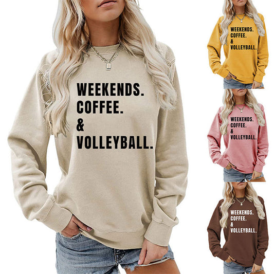 Women's Simple Round Neck Long Sleeve Loose Sweatshirt