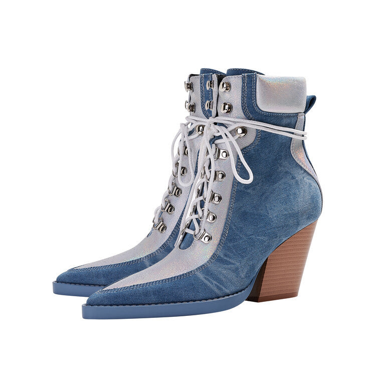 Women's Fashion Vintage Denim Boots