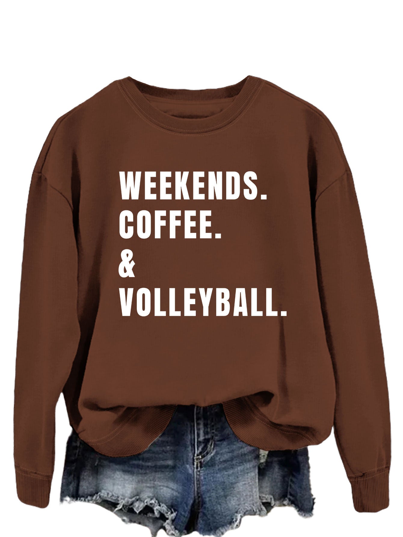 Women's Simple Round Neck Long Sleeve Loose Sweatshirt