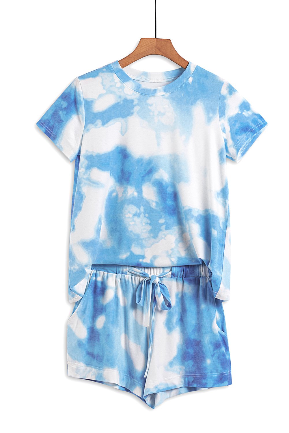 Sky Blue Tie Dye Short Lounge Set