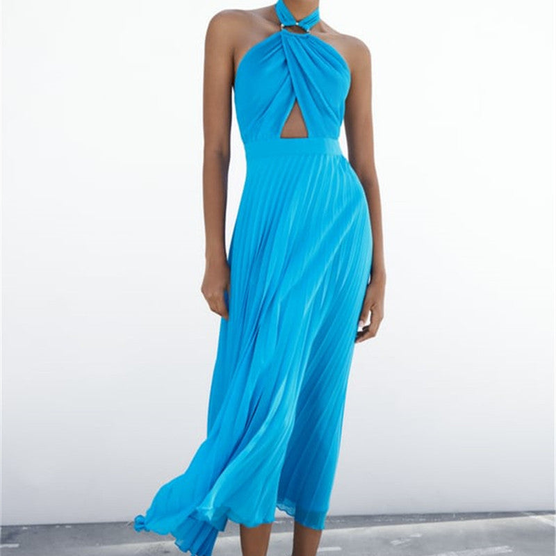 Summer Female Cross-halterneck Backless Dress