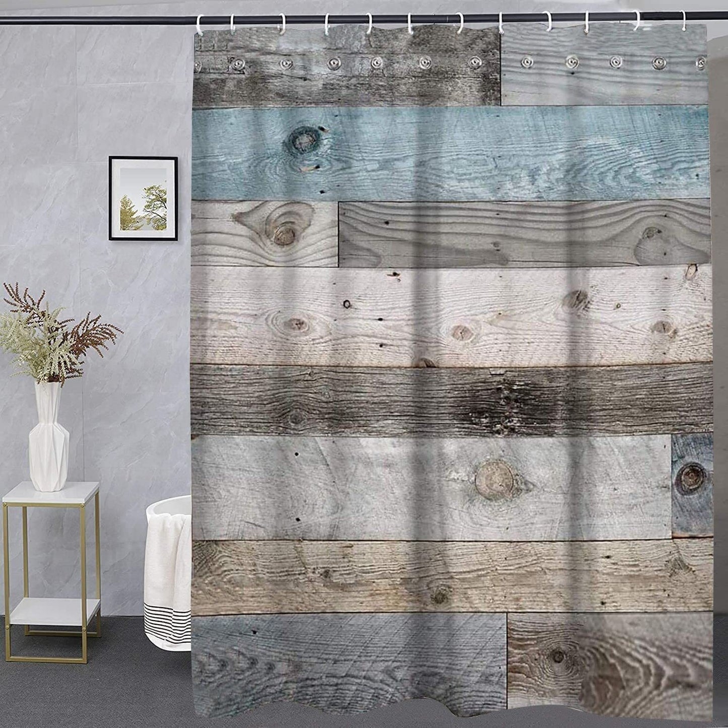 Punch-free Bathroom Mildew-proof Shower Curtain