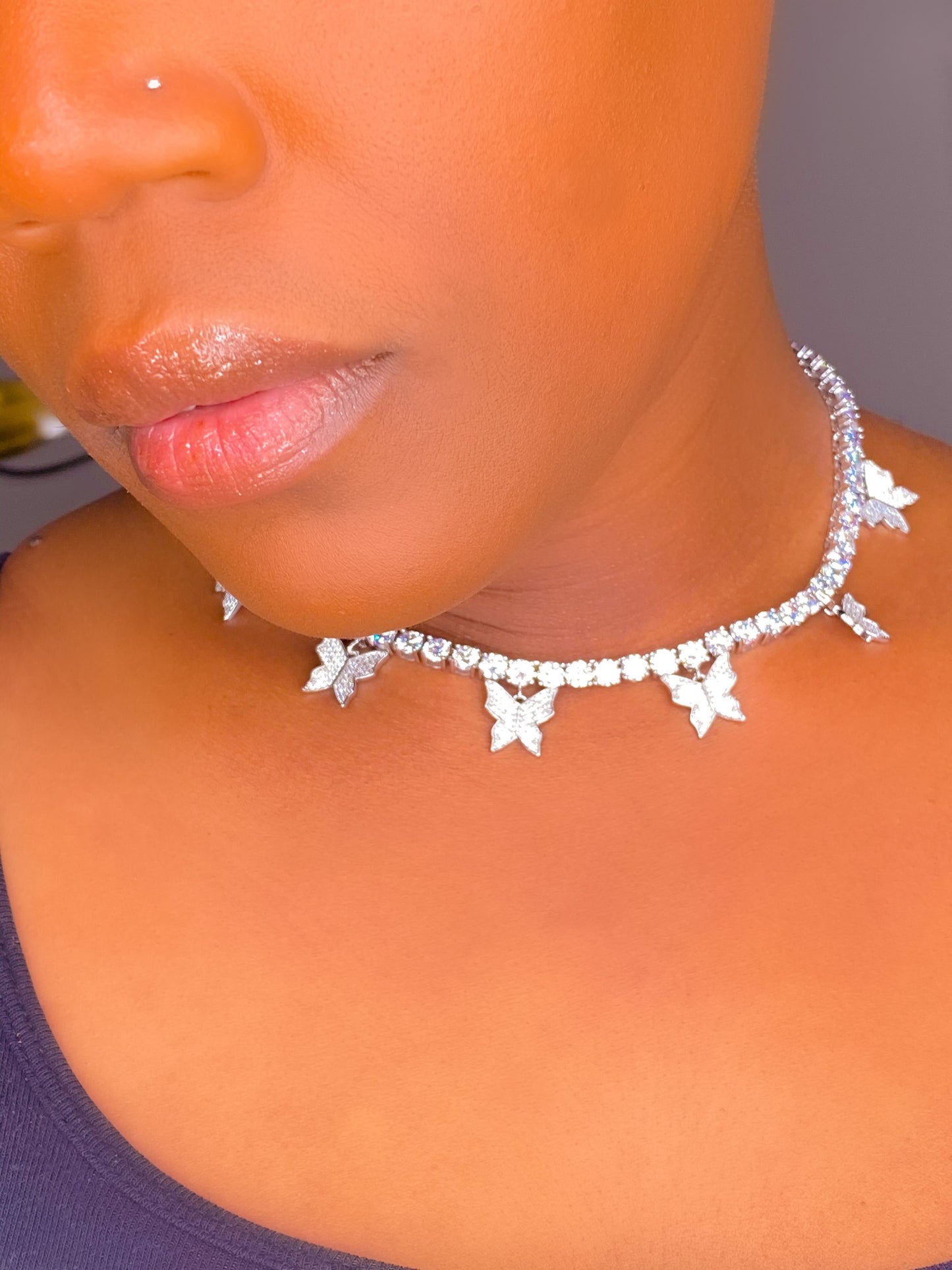 Necklace - So Icy Butterfly Choker