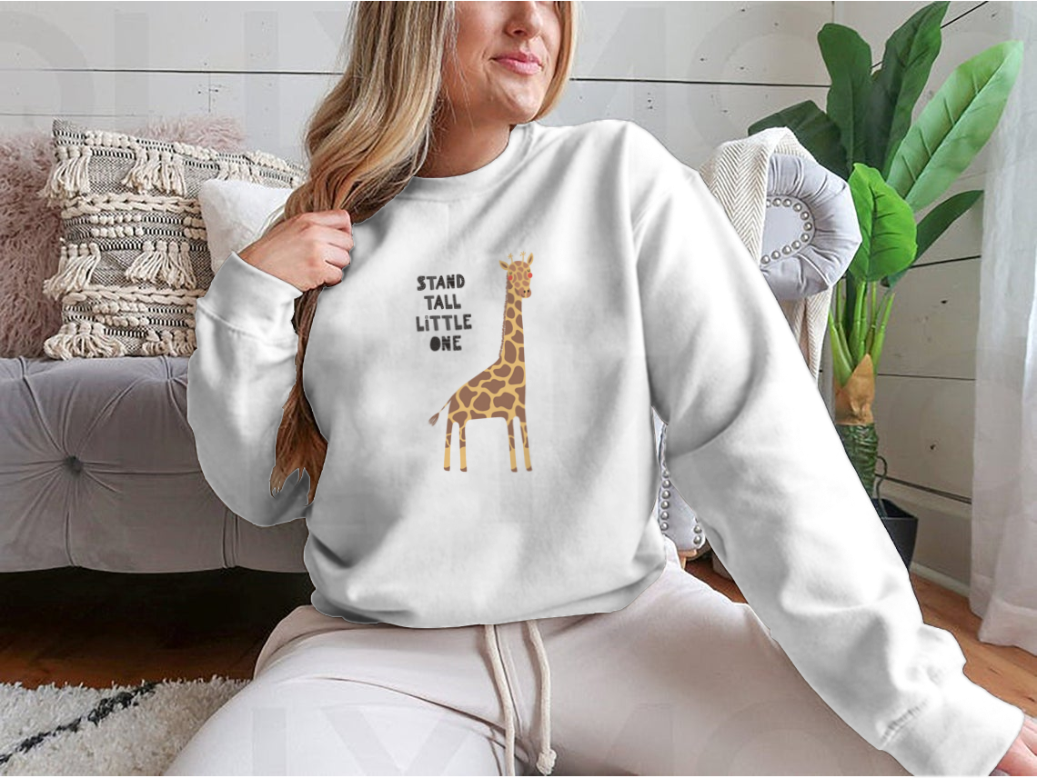 Hand Drawn Vector Illustration Of A Cute Funny Giraffe, With Lettering