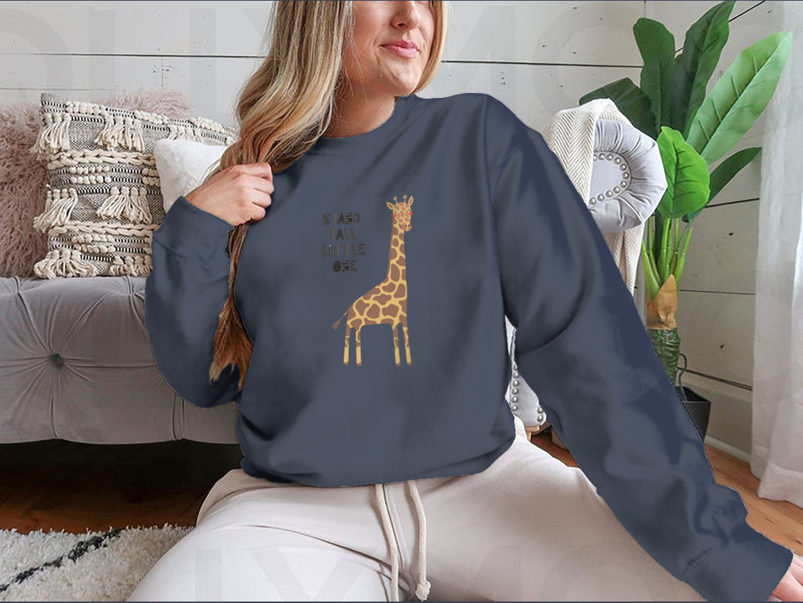 Hand Drawn Vector Illustration Of A Cute Funny Giraffe, With Lettering