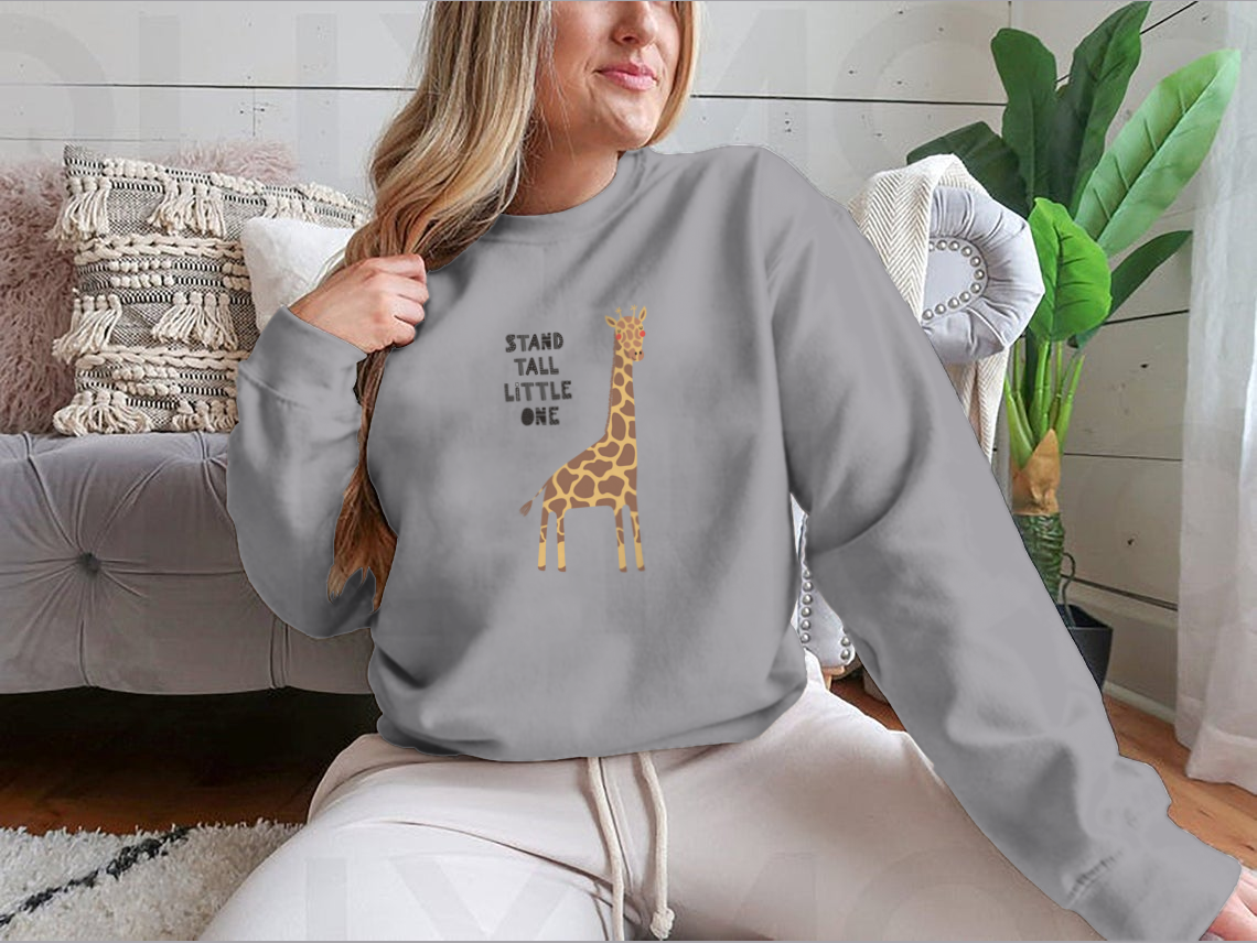 Hand Drawn Vector Illustration Of A Cute Funny Giraffe, With Lettering