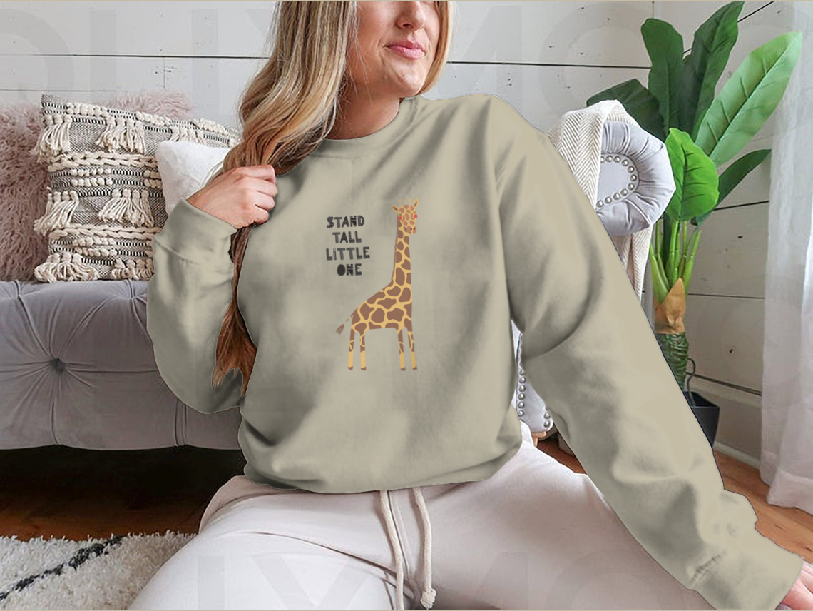 Hand Drawn Vector Illustration Of A Cute Funny Giraffe, With Lettering