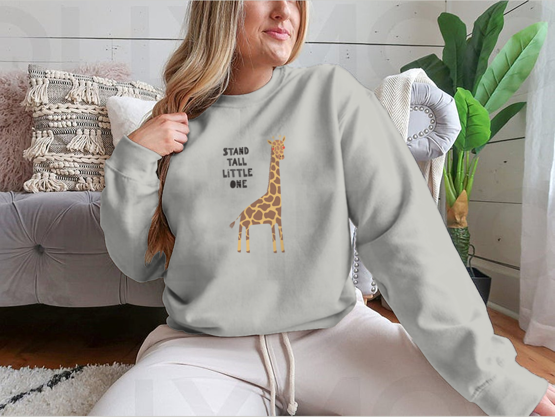 Hand Drawn Vector Illustration Of A Cute Funny Giraffe, With Lettering