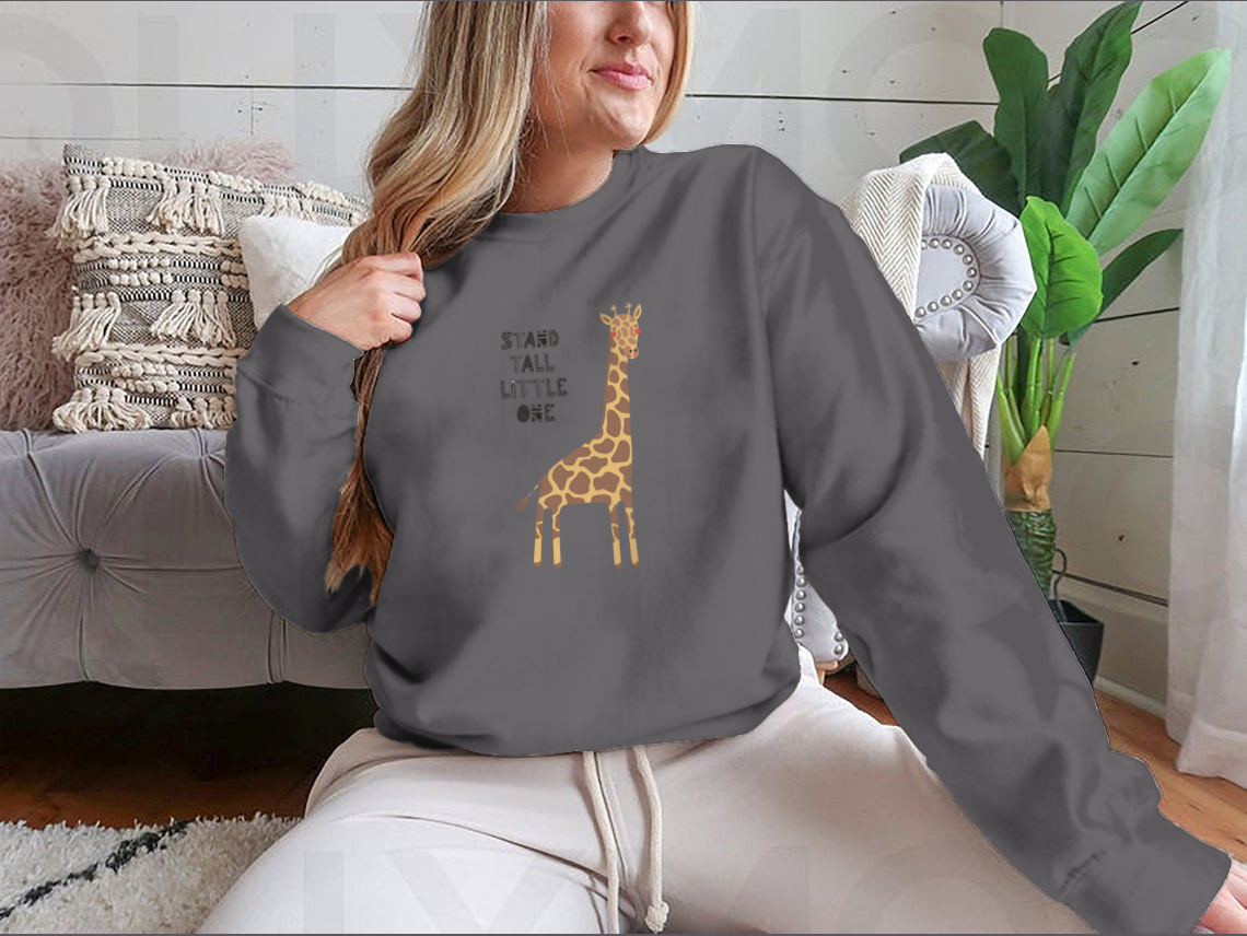 Hand Drawn Vector Illustration Of A Cute Funny Giraffe, With Lettering